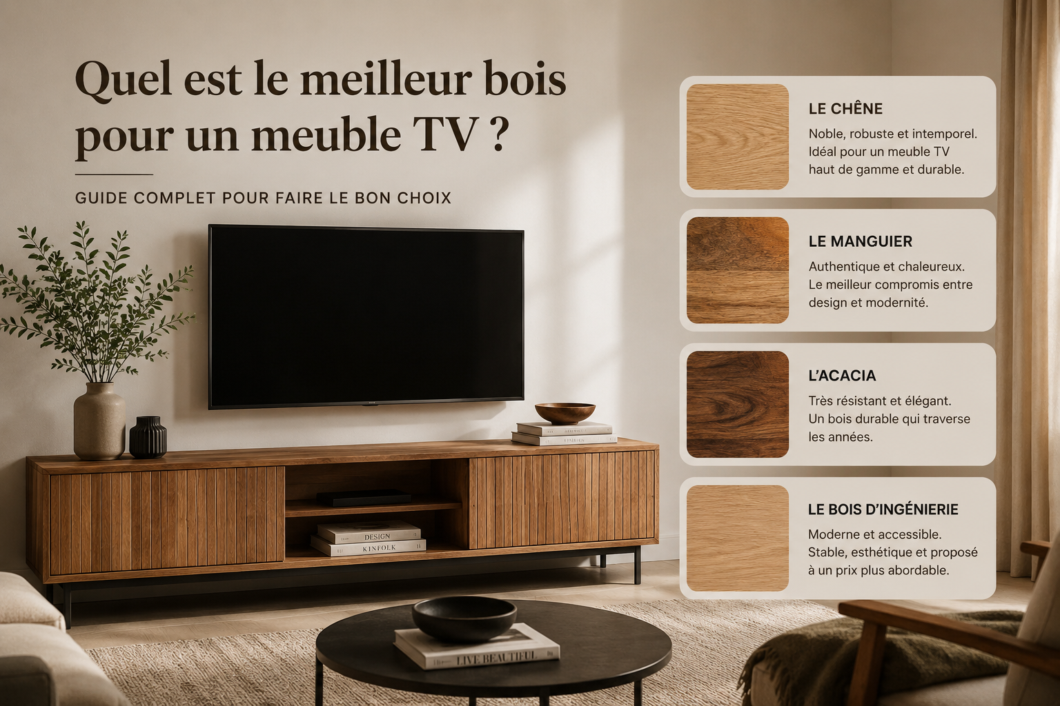 Quel est le meilleur bois pour un meuble TV ? Image