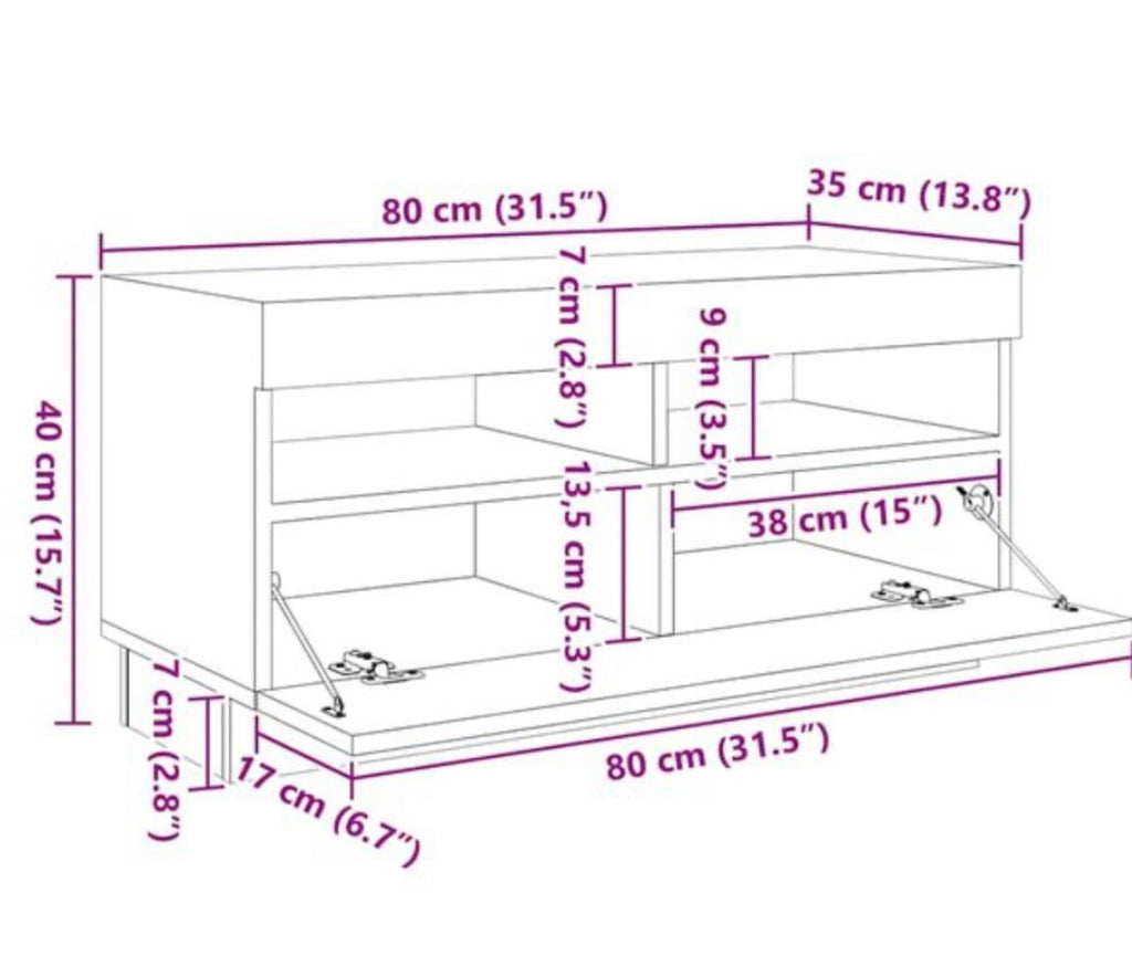 Meuble TV Bois Blanc avec LED 260 cm | Venturo