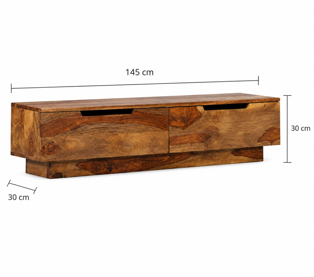 Meuble TV en Bois Massif 145 cm | Solaro